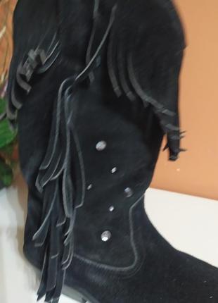 Черные замшевые казаки, размер  38, boots6 фото
