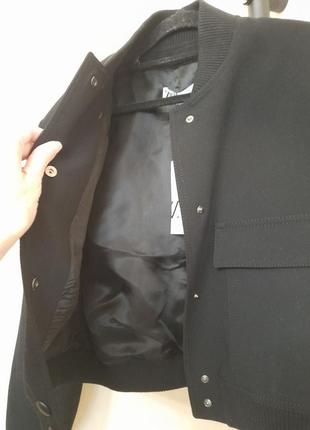 Бомбер черный экрю куртка zara10 фото