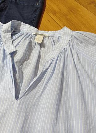 H&m неймовірна трендова рубашка блуза оверсайз зі штапелю бавовна тоненька4 фото