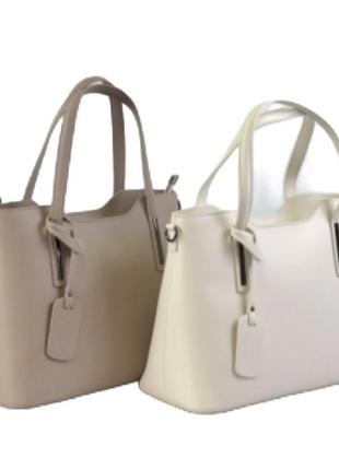 Сумка молочная кожаная кремовая сумка кожаная деловая светлая сумка итальянская сумка женская а41 фото