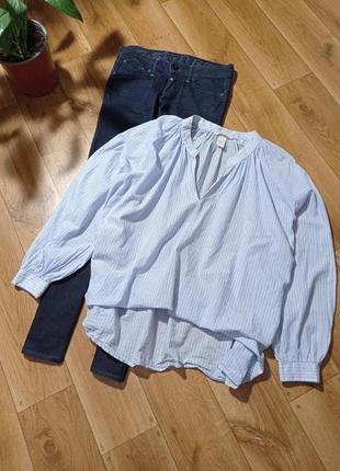 H&m неймовірна трендова рубашка блуза оверсайз зі штапелю бавовна тоненька