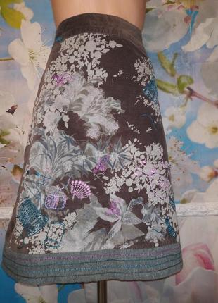 Оксамитова спідниця 97% котон із вишивкою