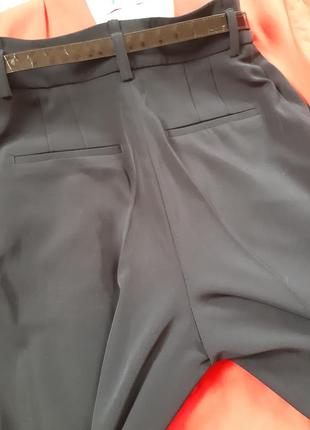 Шикарные чёрные брюки с защипами /высокая посадка, h&m,  p.36-389 фото