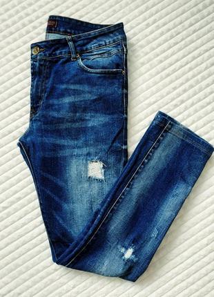 Мужские "рваные" джинсы с латками zara1 фото