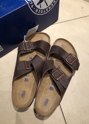 Шлепки birkenstock кожа оригинал5 фото