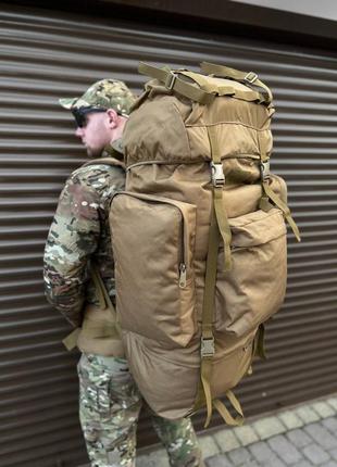 Тактический большой армейский рюкзак 120 литров койот2 фото