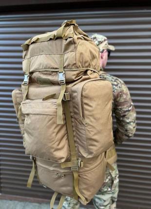Тактический большой армейский рюкзак 120 литров койот1 фото