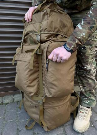 Тактический большой армейский рюкзак 120 литров койот5 фото