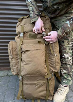Тактический большой армейский рюкзак 120 литров койот3 фото