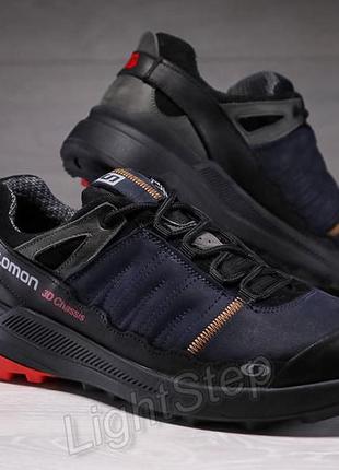 Кожаные мужские кроссовки salomon denim5 фото