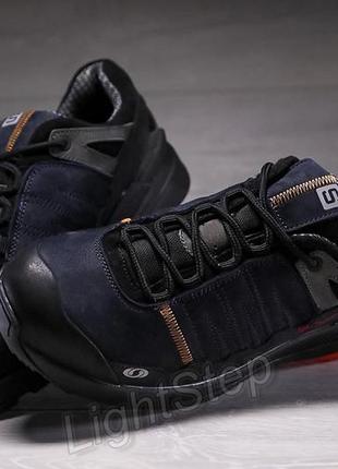 Кожаные мужские кроссовки salomon denim6 фото