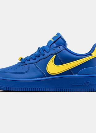 Мужские кроссовки nike air force 1 low x ambush blue yellow 40-41-42-43-44-45