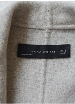 Шерстяное пальто zara, кардиган, серое пальто5 фото