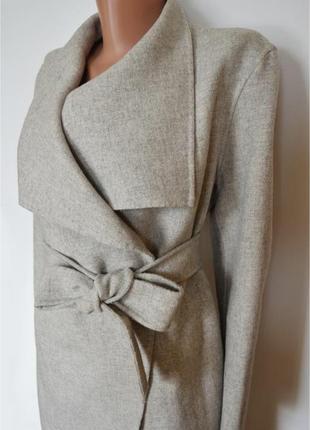 Шерстяное пальто zara, кардиган, серое пальто3 фото