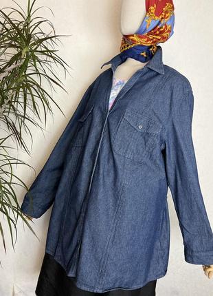 Джинсовая рубашка под пояс,блуза,рубаха, большой размер,балал,john baner, премиум бренд10 фото