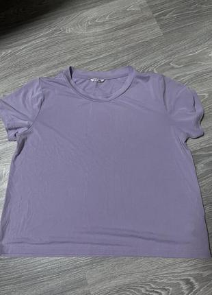 Лиловая футболка oversize monki2 фото