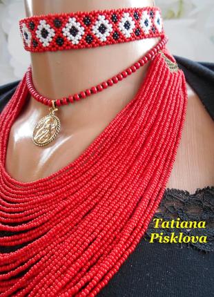 Набір україночка намисто та гердан2 фото