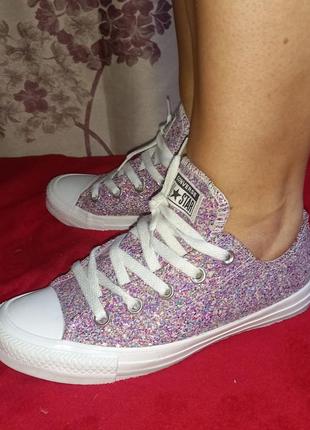 Стильные серебристые кеды converse3 фото