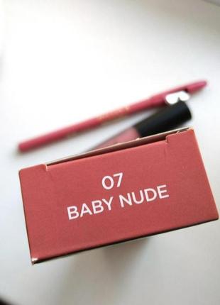 Набір : матова помада і олівець oh! my lips # 07 baby nude5 фото
