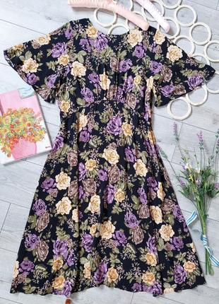 Шикарна сукня міді віскоза квітковий принт next (розмір 16-18)