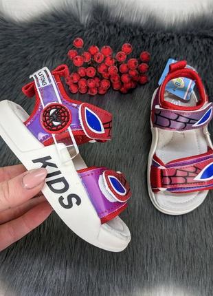 Босоножки детские для мальчика открытые красные на липучках ввт