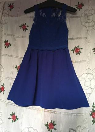 Плаття василькового кольору р.4,85%котон,25%поліамід"h&m",8 р.