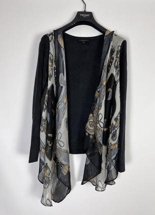 🖤кардиган с шифоном пиджак жакет под замшу s