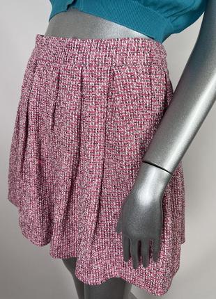 Розовая твидовая юбка м1 фото