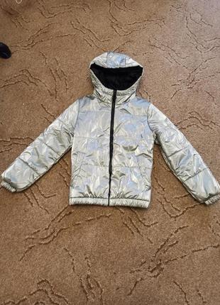 Куртка, курточка серебро демисезонная2 фото