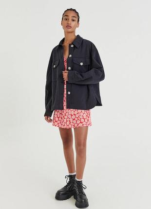 Черная джинсовая рубашка куртка zara