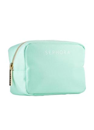 Бирюзовая голубая косметичка кейс сумка футляр для косметики sephora сефора