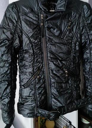 Срібляста косуха, демісезонна курточка в стилі 00х, італія
