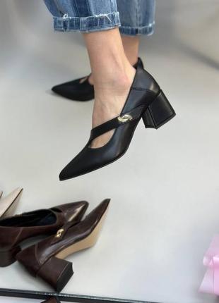 Эксклюзивные туфли лодочки из натуральной итальянской кожи и замша женские на каблуке1 фото