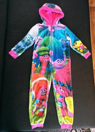 Теплая пижама кигуруми на девочку рост 110 116 тролли
