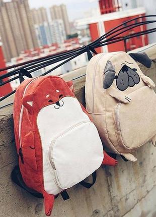 Необычные рюкзаки в виде мопса и лисы2 фото