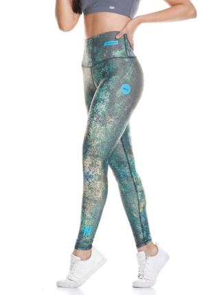 Легинсы лосины бренд  drakon  (green grunge) для спорта
