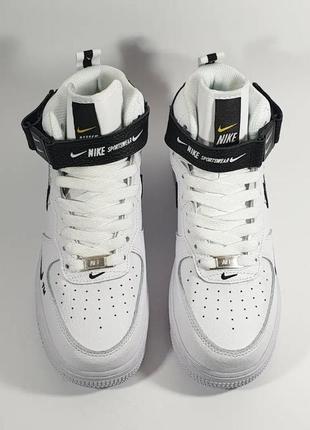 Nike air force 1 mid lv8 •white black•2 фото