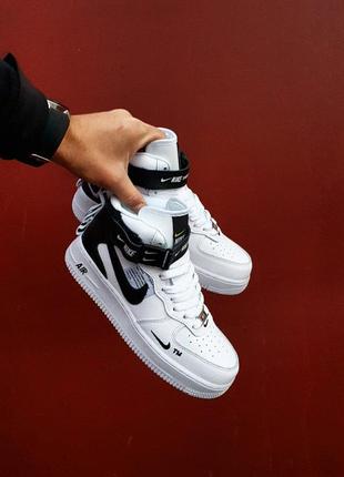 Nike air force 1 mid lv8 •white black•6 фото