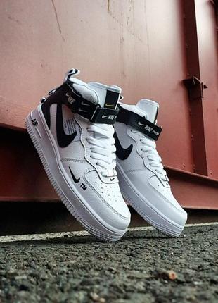 Nike air force 1 mid lv8 •white black•3 фото