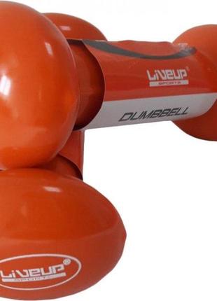 Гантели виниловые пара liveup vinyl dumbbell egg head оранжевый 2х1кг ls2001-1 ( 2шт.)1 фото