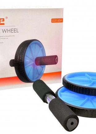 Ролик для пресса liveup exercise wheel черно-голубой 18см ls3160b3 фото