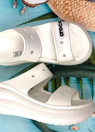 Топ продажів! classic crush sandal white білі жіночі сандаліі