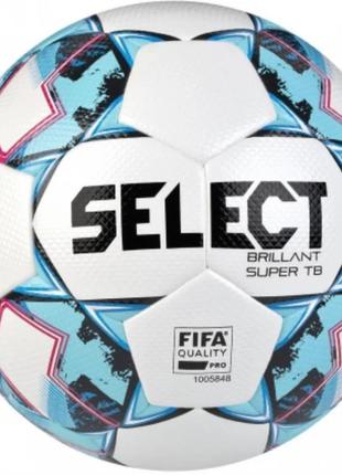 М'яч футбольний select brillant super tb fifa біло-синій розмір 5 361593-051 51 фото