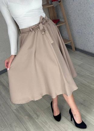 Женская юбка-миди 4 цвета8 фото