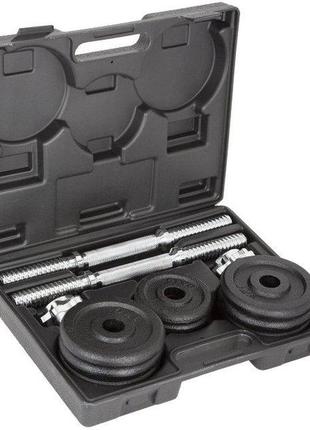 Набір гантелей в кейсі пара liveup dumbbell set чорний 2х7,5кг ls2322b-15kgs ( 2шт.)2 фото