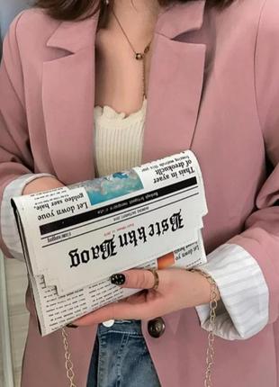 Модна біла жіноча сумочка клатч. жіноча мінісумка. маленька сумочка з принтом школи.