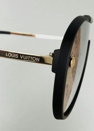 Очки в стиле louis vuitton женские солнцезащитные зеркальные с логотипом на линзах8 фото