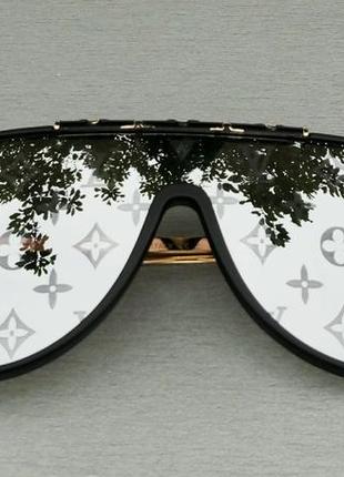 Очки в стиле louis vuitton женские солнцезащитные зеркальные с логотипом на линзах10 фото