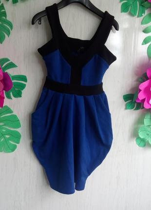 Коротенькое синее платье uk 6 / 34 /  xs/42 бренд bay1 фото