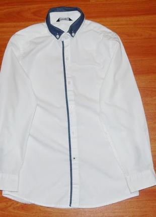 Белая рубашка с длинным рукавом,8-9 лет,128,1344 фото